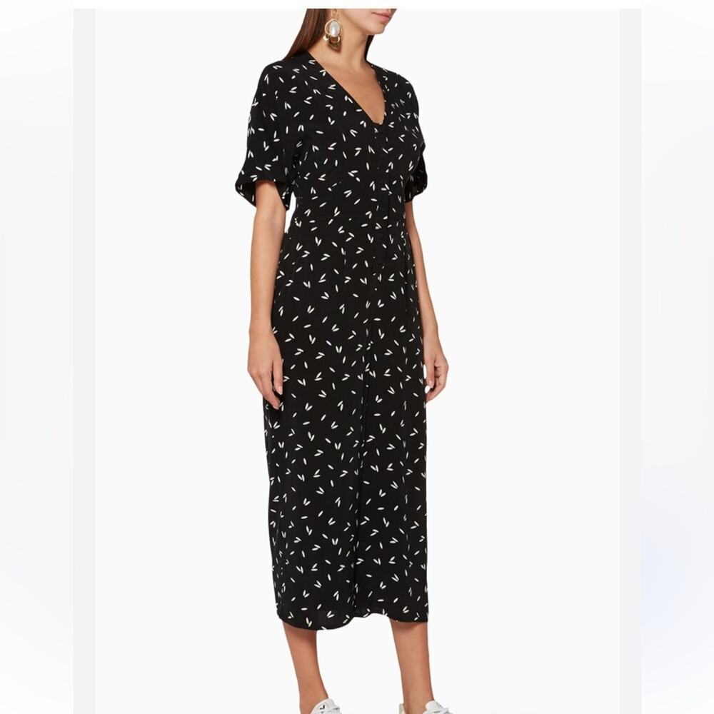 Whistles black and White Camila Button Down Jumpsuit Size 6